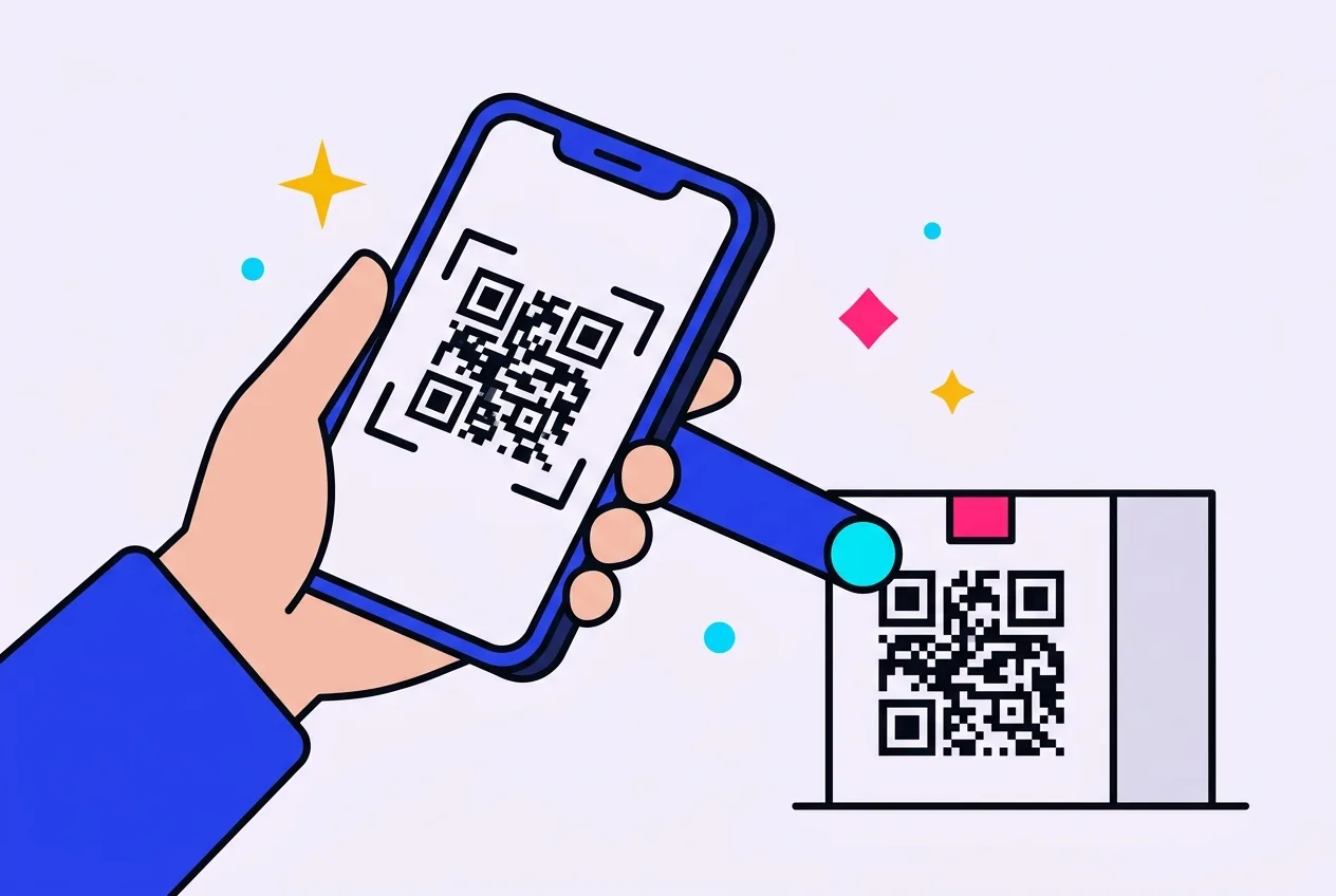 Scanning the QR code on a ZGAR product with a phone
